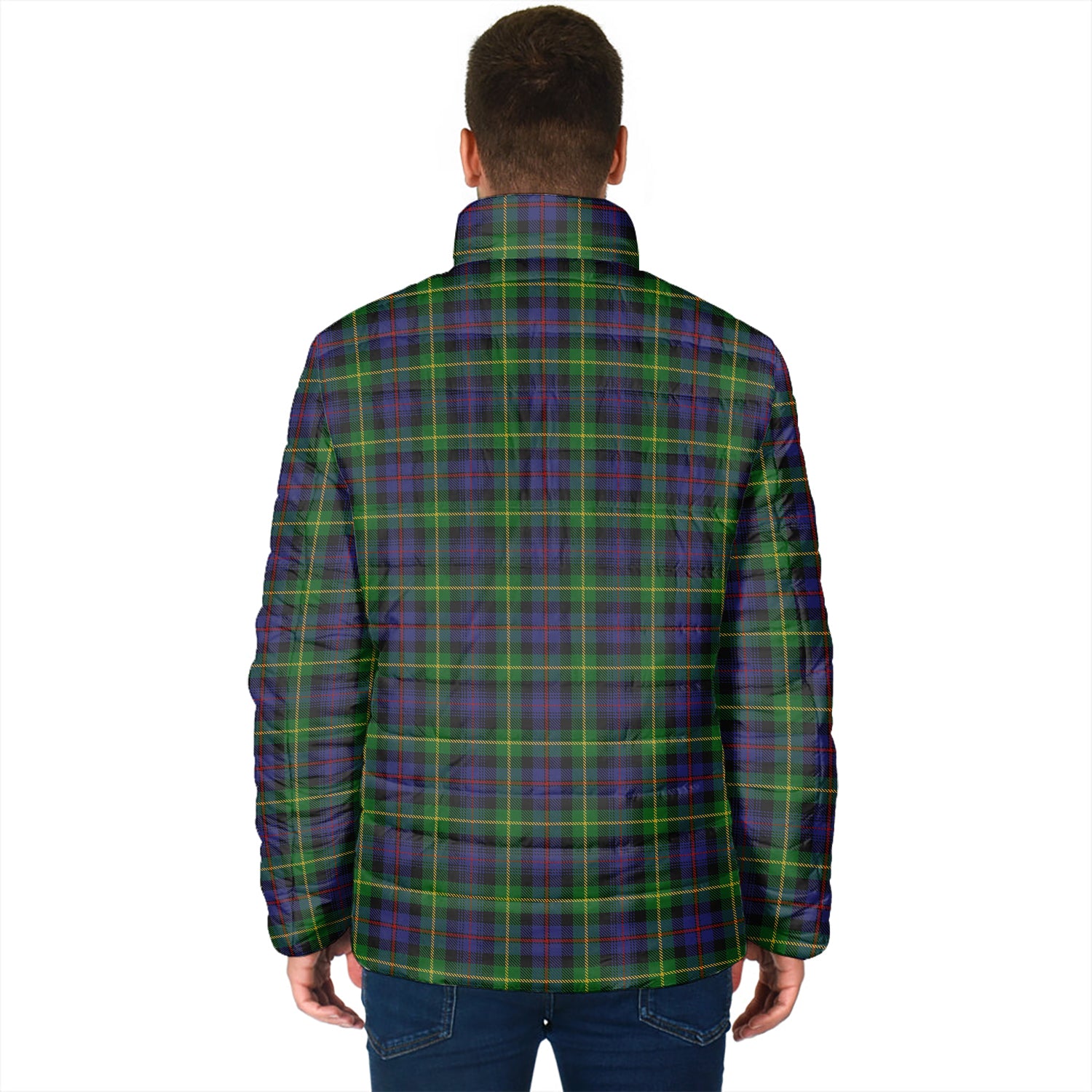 Farquharson Tartan Padded Jacket with Family Crest - Tartan Vibes Clothing