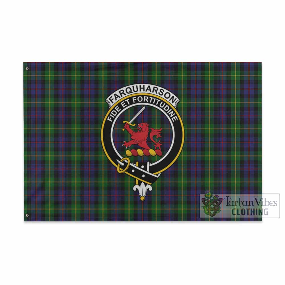 Farquharson Tartan House Flag with Family Crest - Tartan Vibes Clothing