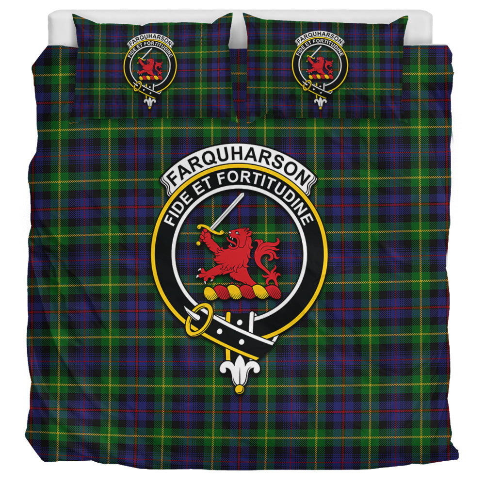 Farquharson Tartan Bedding Set with Family Crest UK Bedding Set UK Super King 104*94 inch - Tartan Vibes Clothing