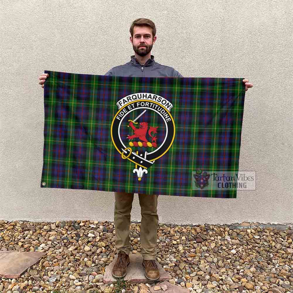 Farquharson Tartan House Flag with Family Crest - Tartan Vibes Clothing