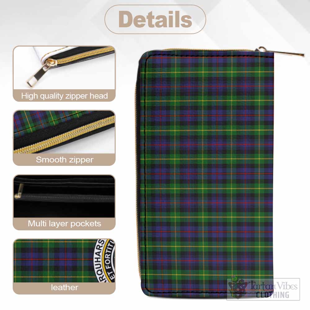 Tartan Vibes Clothing Farquharson Tartan Women's Leather Wallet with Family Crest