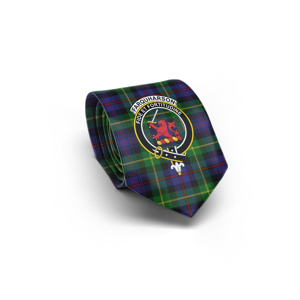 Farquharson Tartan Classic Necktie with Family Crest - Tartan Vibes Clothing