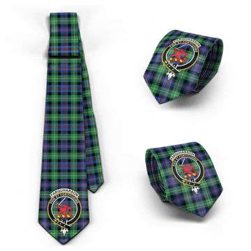 Farquharson Ancient Tartan Classic Necktie with Family Crest