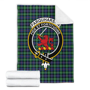 Farquharson Ancient Tartan Blanket with Family Crest