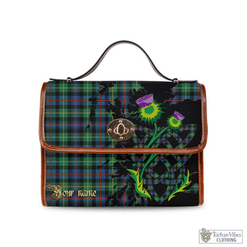 Farquharson Ancient Tartan Waterproof Canvas Bag with Scotland Map and Thistle Celtic Accents