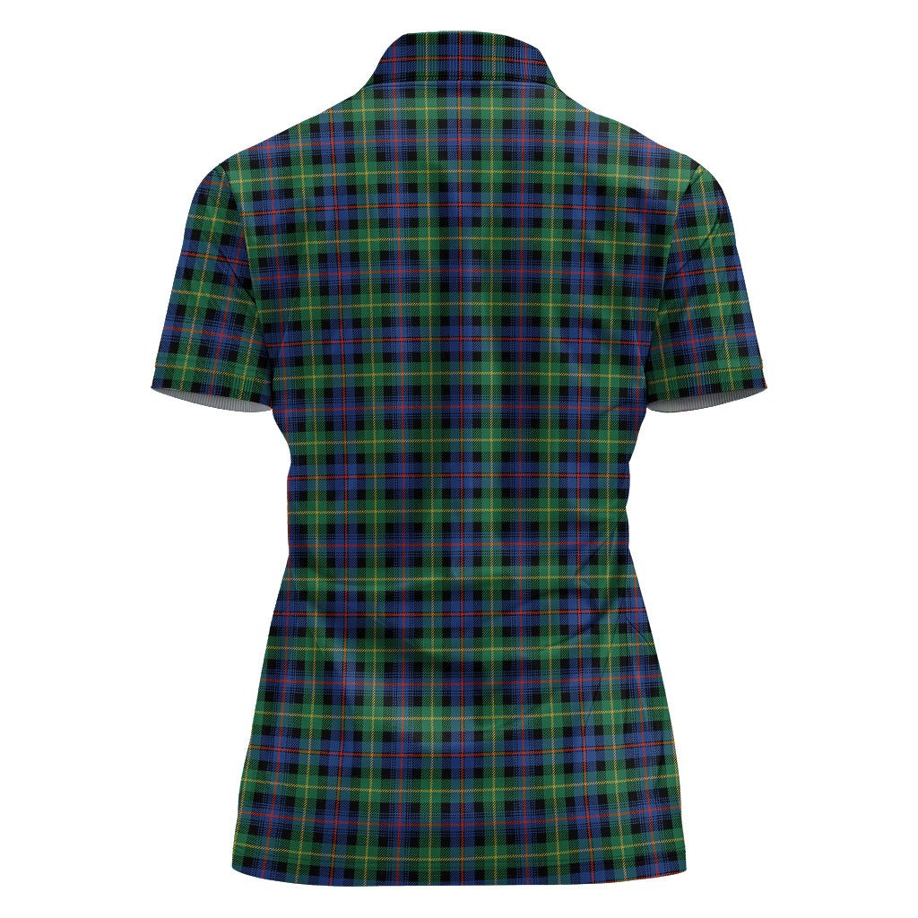 farquharson-ancient-tartan-polo-shirt-with-family-crest-for-women