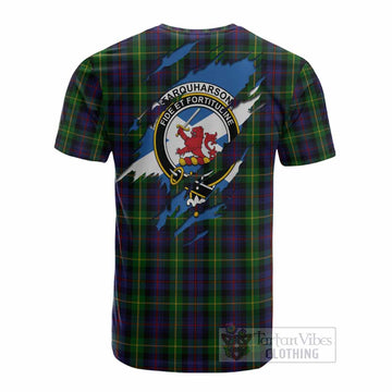 Farquharson Clan Crest In Me Tartan Cotton T-shirt Scotland Flag Style