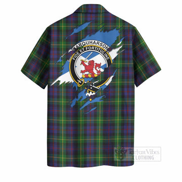Farquharson Clan Crest In Me Tartan Hawaiian Shirt Scotland Flag Style