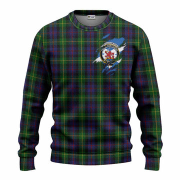 Farquharson Clan Crest In Me Tartan Knitted Sweater Scotland Flag Style