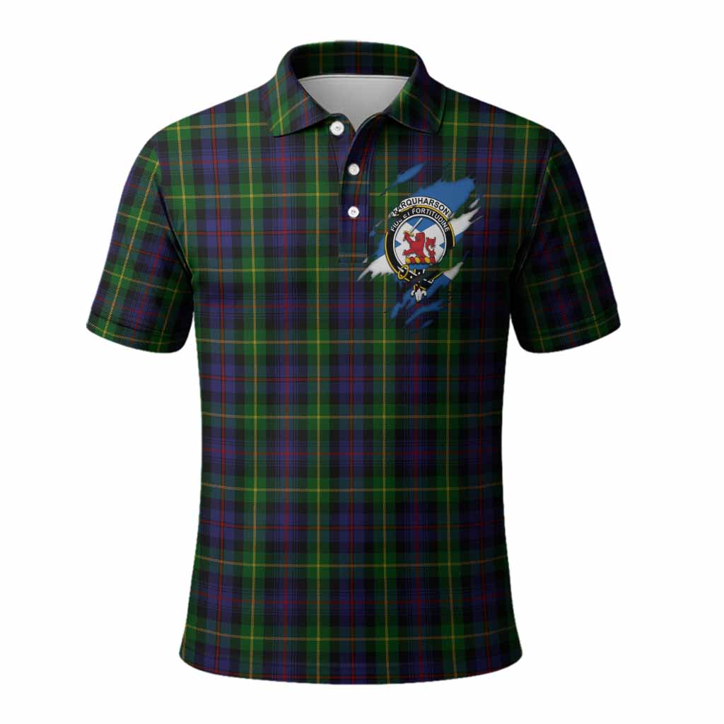 Farquharson Clan Crest In Me Tartan Polo Shirt Scotland Flag Style