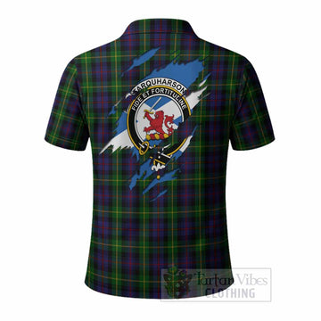Farquharson Clan Crest In Me Tartan Polo Shirt Scotland Flag Style