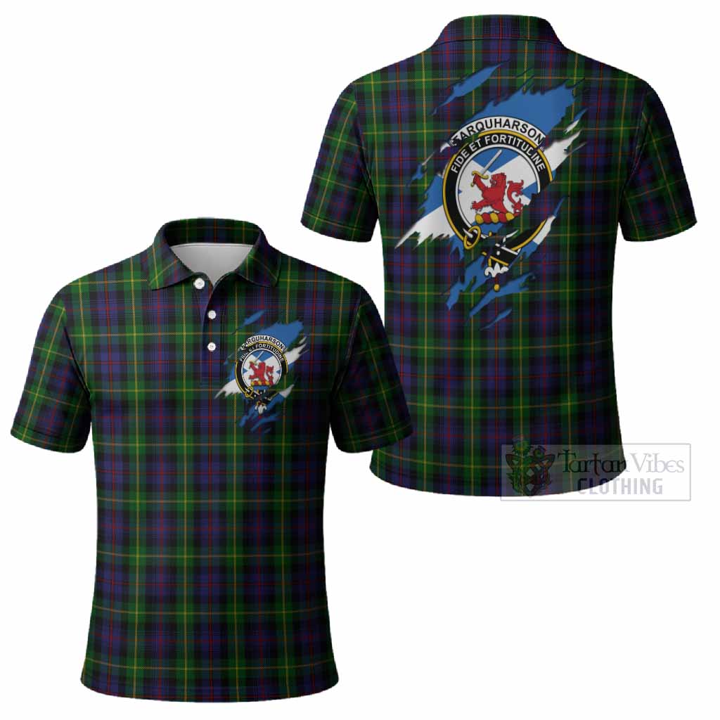 Farquharson Clan Crest In Me Tartan Polo Shirt Scotland Flag Style