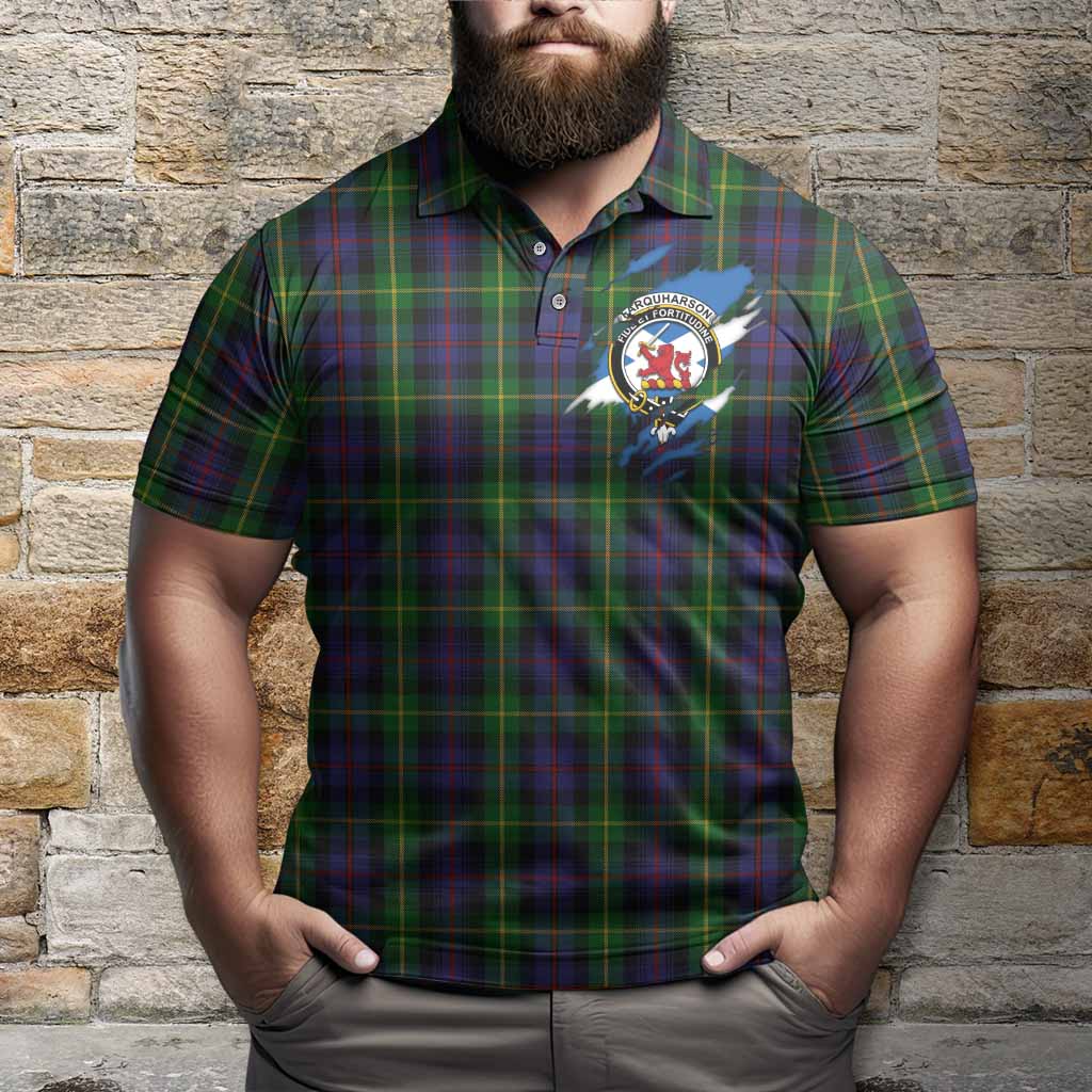 Farquharson Clan Crest In Me Tartan Polo Shirt Scotland Flag Style