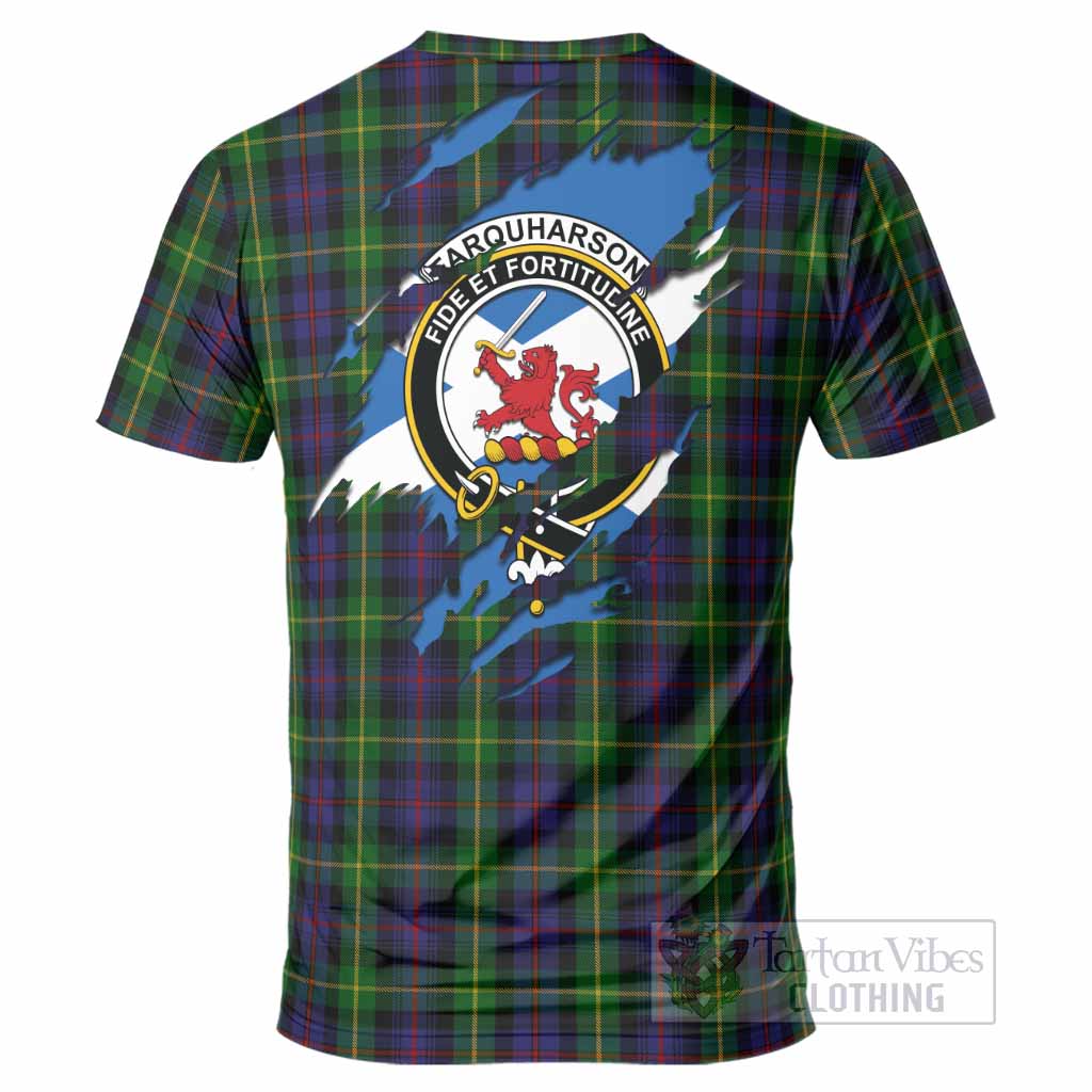 Farquharson Clan Crest In Me Tartan T-Shirt Scotland Flag Style