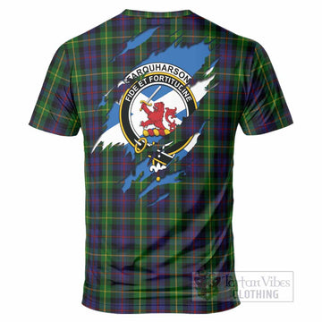 Farquharson Clan Crest In Me Tartan T-Shirt Scotland Flag Style