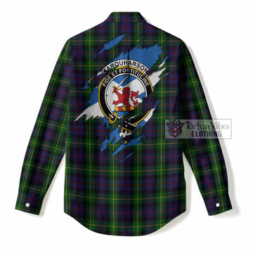Farquharson Clan Crest In Me Tartan Women Casual Shirt Scotland Flag Style