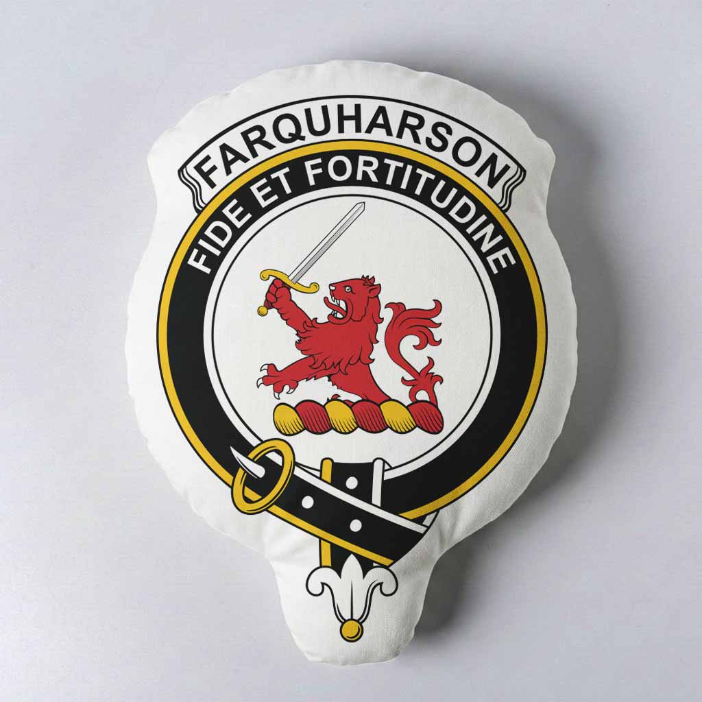 Farquharson Clan Crest Shaped Throw Pillow, Scottish Clan Badge Decorative Pillow