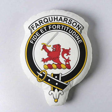 Farquharson Clan Crest Shaped Throw Pillow, Scottish Clan Badge Decorative Pillow