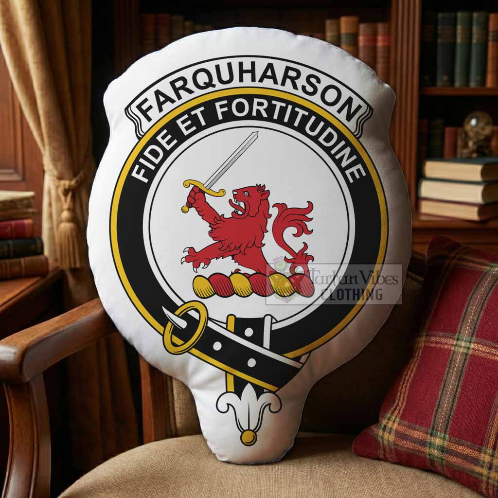 Farquharson Clan Crest Shaped Throw Pillow, Scottish Clan Badge Decorative Pillow