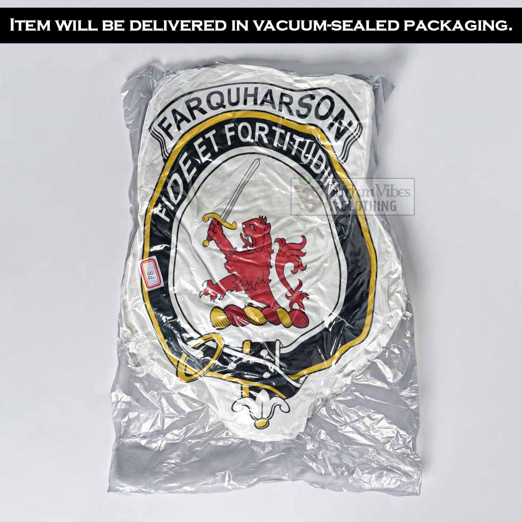 Farquharson Clan Crest Shaped Throw Pillow, Scottish Clan Badge Decorative Pillow