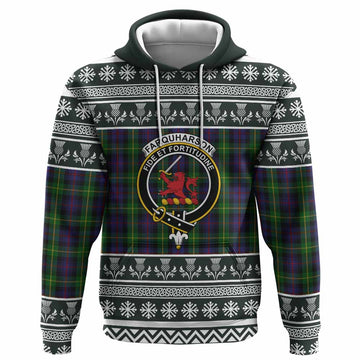 Farquharson Clan Tartan Christmas Hoodie with Family Crest