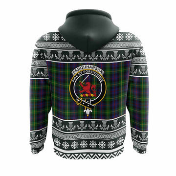 Farquharson Clan Tartan Christmas Hoodie with Family Crest