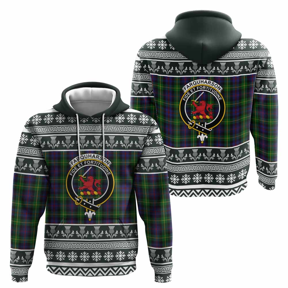 Farquharson Clan Tartan Christmas Hoodie with Family Crest - Tartan Vibes Clothing
