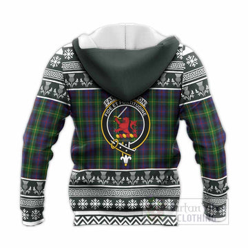 Farquharson Clan Tartan Christmas Knitted Hoodie with Family Crest