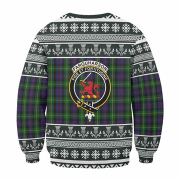 Farquharson Clan Tartan Christmas Sweatshirt with Family Crest
