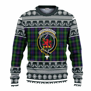 Farquharson Clan Tartan Christmas Ugly Sweater with Family Crest