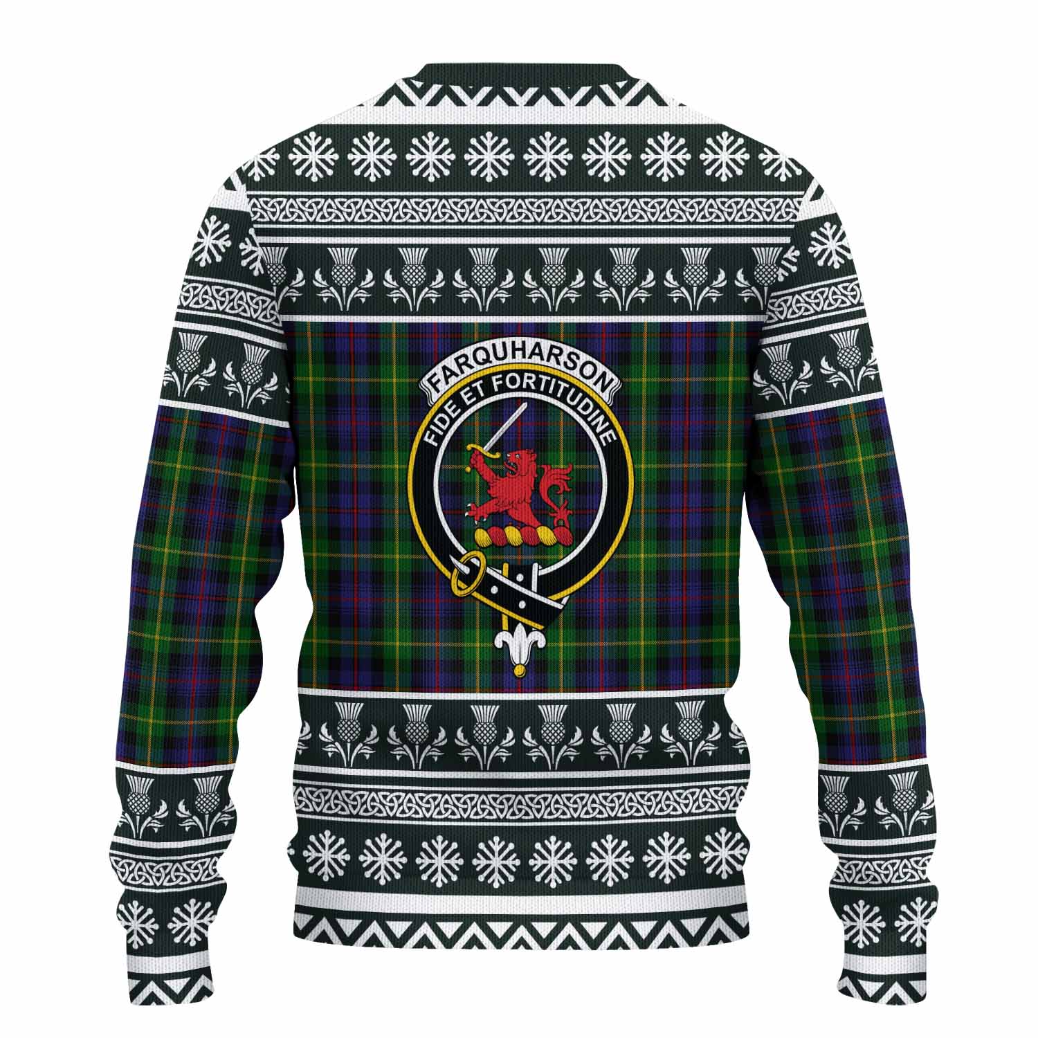 Farquharson Clan Tartan Christmas Ugly Sweater with Family Crest - Tartan Vibes Clothing
