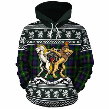 Farquharson Clan Tartan Crest Christmas Cotton Hoodie Coat of Arms Funny Style