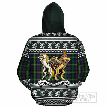 Farquharson Clan Tartan Crest Christmas Cotton Hoodie Coat of Arms Funny Style