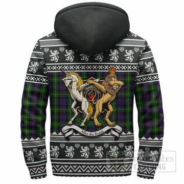 Farquharson Clan Tartan Crest Christmas Fleece Hoodie Coat of Arms Funny Style