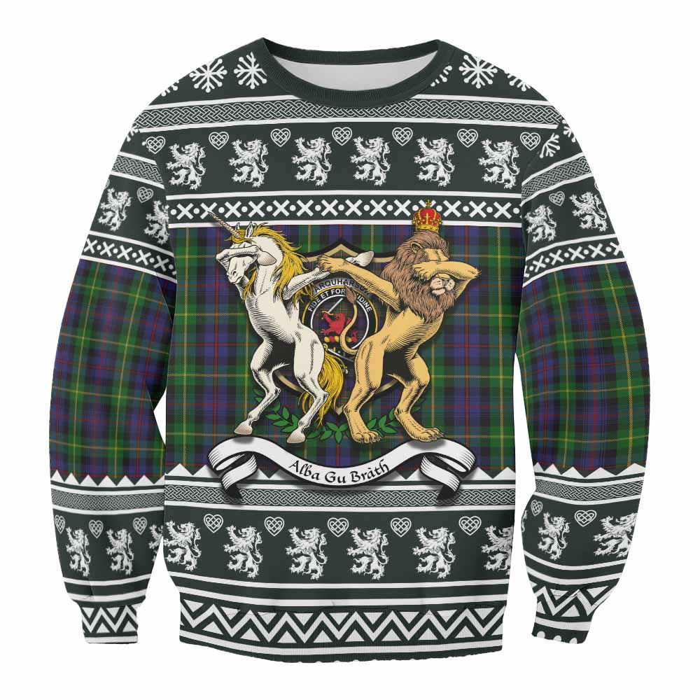 Farquharson Clan Tartan Crest Christmas Sweatshirt Coat of Arms Funny Style - Tartan Vibes Clothing