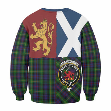 Farquharson Crest Tartan Sweatshirt with Lion Rampant Saltire Style