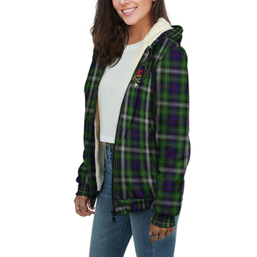 Farquharson Dress Tartan Sherpa Hoodie with Family Crest