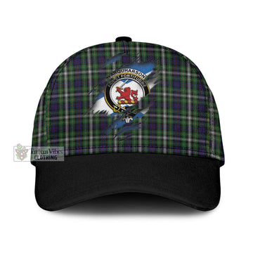 Farquharson Dress Tartan Classic Cap with Family Crest In Me Style
