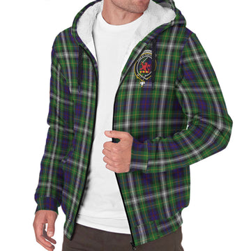 Farquharson Dress Tartan Sherpa Hoodie with Family Crest