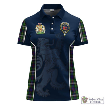 Farquharson Dress Tartan Women's Polo Shirt with Family Crest and Lion Rampant Vibes Sport Style
