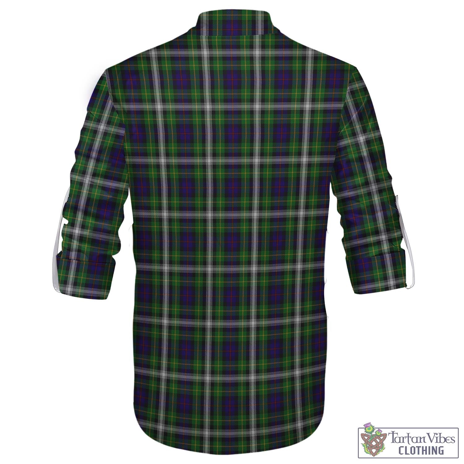 Tartan Vibes Clothing Farquharson Dress Tartan Men's Scottish Traditional Jacobite Ghillie Kilt Shirt with Family Crest