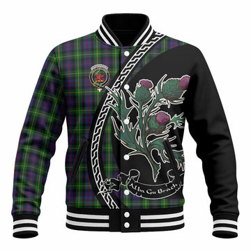 Farquharson Family Crest Tartan Baseball Jacket Alba Thistle Inspired