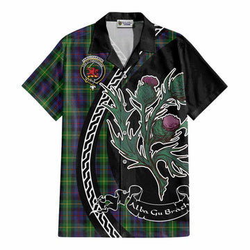 Farquharson Family Crest Tartan Cotton Hawaiian Shirt Alba Thistle Inspired