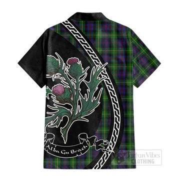 Farquharson Family Crest Tartan Cotton Hawaiian Shirt Alba Thistle Inspired
