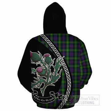 Farquharson Family Crest Tartan Cotton Hoodie Alba Thistle Inspired