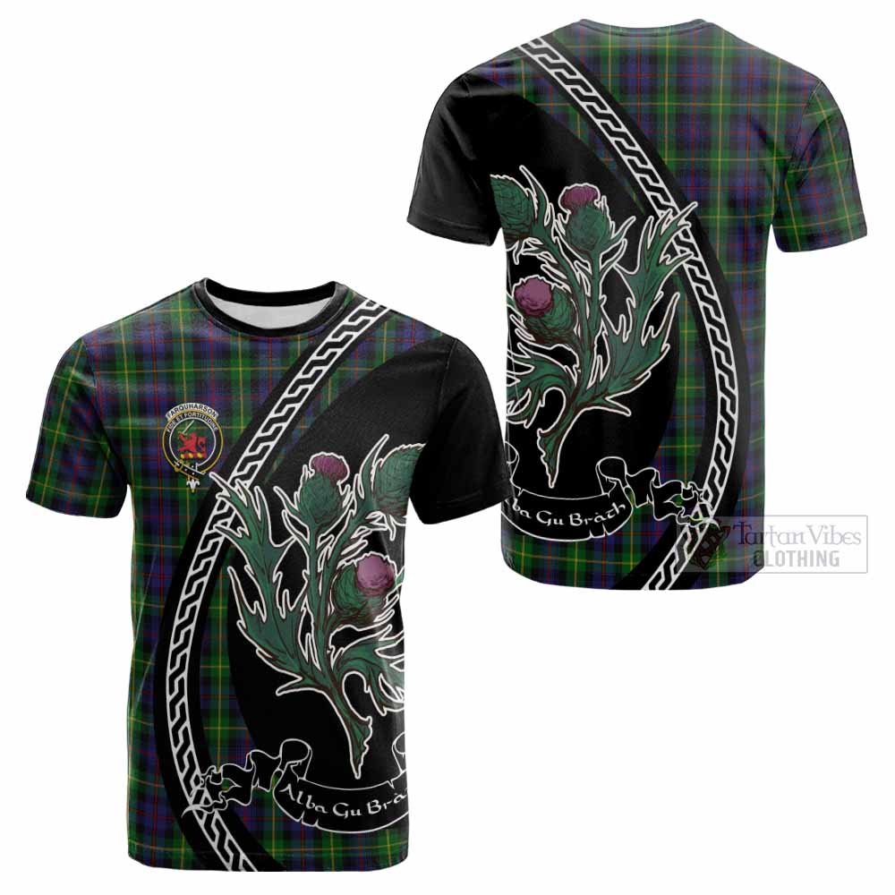 Farquharson Family Crest Tartan Cotton T-shirt Alba Thistle Inspired - Tartan Vibes Clothing