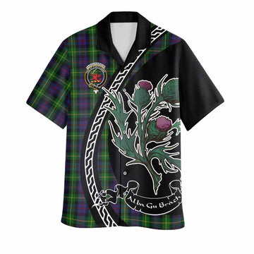 Farquharson Family Crest Tartan Hawaiian Shirt Alba Thistle Inspired