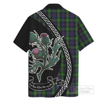 Farquharson Family Crest Tartan Hawaiian Shirt Alba Thistle Inspired