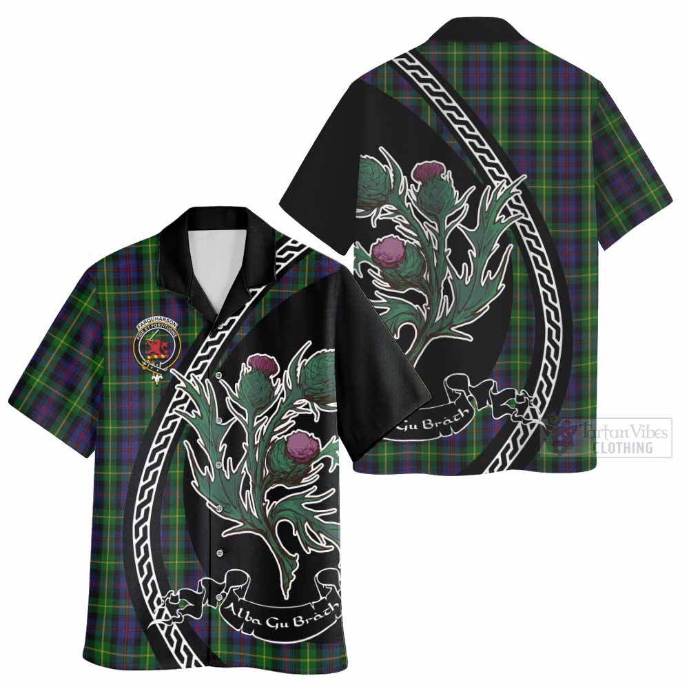 Farquharson Family Crest Tartan Hawaiian Shirt Alba Thistle Inspired - Tartan Vibes Clothing