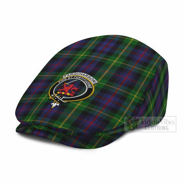 Farquharson Family Crest Tartan Jeff Cap, Tartan Flat Cap